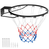 15 英寸篮球框替换球门，带全天候网和安装硬件 - 黑色 15 Inch Basketball Rim Goal Replacement with All Weather Net and Mounting Hardware-Black