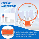 15 英寸篮球框球门替换件，带全天候网和安装硬件 - 橙色 15 Inch Basketball Rim Goal Replacement with All Weather Net and Mounting Hardware-Orange