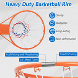 15 英寸篮球框球门替换件，带全天候网和安装硬件 - 橙色 15 Inch Basketball Rim Goal Replacement with All Weather Net and Mounting Hardware-Orange