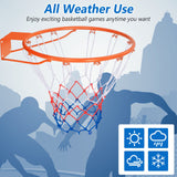 15 英寸篮球框球门替换件，带全天候网和安装硬件 - 橙色 15 Inch Basketball Rim Goal Replacement with All Weather Net and Mounting Hardware-Orange