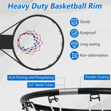 15 英寸篮球框替换球门，带全天候网和安装硬件 - 黑色 15 Inch Basketball Rim Goal Replacement with All Weather Net and Mounting Hardware-Black