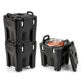 32 QT 便携式保温食品架，带不锈钢桶，适用于餐饮野营-黑色 32 QT Portable Insulated Food Carrier with Stainless Steel Barrel for Catering Camping-Black