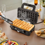 三合一1200瓦三明治机带可拆卸不粘板-黑色 3-in-1 1200W Sandwich Maker with Removable Non-Stick Plates-Black