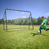 二合一儿童足球篮板球门可调节高度-黑色 2-in-1 Kids Soccer Rebounder and Soccer Goal with Adjustable Height-Black