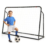 二合一儿童足球篮板球门可调节高度-黑色 2-in-1 Kids Soccer Rebounder and Soccer Goal with Adjustable Height-Black