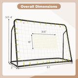 二合一儿童足球篮板球门可调节高度-黑色 2-in-1 Kids Soccer Rebounder and Soccer Goal with Adjustable Height-Black