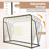 二合一儿童足球篮板球门可调节高度-黑色 2-in-1 Kids Soccer Rebounder and Soccer Goal with Adjustable Height-Black