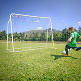 二合一儿童足球篮板球门可调节高度-白色 2-in-1 Kids Soccer Rebounder and Soccer Goal with Adjustable Height-White