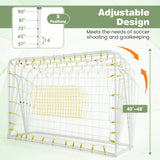 二合一儿童足球篮板球门可调节高度-白色 2-in-1 Kids Soccer Rebounder and Soccer Goal with Adjustable Height-White