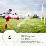 二合一儿童足球篮板球门可调节高度-白色 2-in-1 Kids Soccer Rebounder and Soccer Goal with Adjustable Height-White