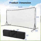 12 x 6 英尺足球篮板网，带全天候网 - 黑色 12 x 6 Feet Soccer Rebounder Net with All Weather Net-Black