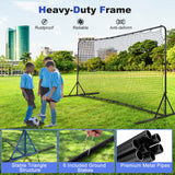 12 x 6 英尺足球篮板网，带全天候网 - 黑色 12 x 6 Feet Soccer Rebounder Net with All Weather Net-Black