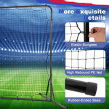 12 x 6 英尺足球篮板网，带全天候网 - 黑色 12 x 6 Feet Soccer Rebounder Net with All Weather Net-Black