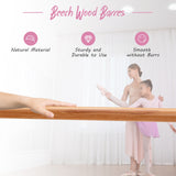 4 英尺便携式独立式双人芭蕾舞把杆-粉色 4 Foot Portable Freestanding Double Ballet Barre-Pink