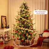 8 英尺预照明人造铰链圣诞树，带 1480 个 PVC 和 PE 树枝尖 - XL 8 FT Pre-Lit Artificial Hinged Xmas Tree with 1480 PVC and PE Branch Tips-XL