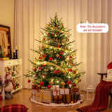 6 英尺预照明人造铰链圣诞树，带 778 个 PVC 和 PE 树枝尖 - M 6 FT Pre-Lit Artificial Hinged Xmas Tree with 778 PVC and PE Branch Tips-M