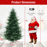 8 英尺预照明人造铰链圣诞树，带 1480 个 PVC 和 PE 树枝尖 - XL 8 FT Pre-Lit Artificial Hinged Xmas Tree with 1480 PVC and PE Branch Tips-XL