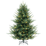 6 英尺预照明人造铰链圣诞树，带 778 个 PVC 和 PE 树枝尖 - M 6 FT Pre-Lit Artificial Hinged Xmas Tree with 778 PVC and PE Branch Tips-M