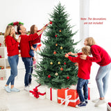 8 英尺预照明人造铰链圣诞树，带 1480 个 PVC 和 PE 树枝尖 - XL 8 FT Pre-Lit Artificial Hinged Xmas Tree with 1480 PVC and PE Branch Tips-XL