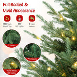 8 英尺预照明人造铰链圣诞树，带 1480 个 PVC 和 PE 树枝尖 - XL 8 FT Pre-Lit Artificial Hinged Xmas Tree with 1480 PVC and PE Branch Tips-XL