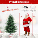 6 英尺预照明人造铰链圣诞树，带 778 个 PVC 和 PE 树枝尖 - M 6 FT Pre-Lit Artificial Hinged Xmas Tree with 778 PVC and PE Branch Tips-M