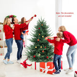 6 英尺预照明人造铰链圣诞树，带 778 个 PVC 和 PE 树枝尖 - M 6 FT Pre-Lit Artificial Hinged Xmas Tree with 778 PVC and PE Branch Tips-M