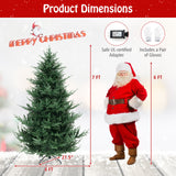 6/7/8 英尺预照明人造铰链圣诞树，带 778/1480 PVC 和 PE 树枝尖 -L 6/7/8 FT Pre-Lit Artificial Hinged Xmas Tree with 778/1480 PVC and PE Branch Tips-L