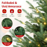 6/7/8 英尺预照明人造铰链圣诞树，带 778/1480 PVC 和 PE 树枝尖 -L 6/7/8 FT Pre-Lit Artificial Hinged Xmas Tree with 778/1480 PVC and PE Branch Tips-L