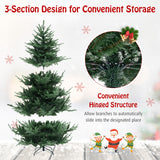 6/7/8 英尺预照明人造铰链圣诞树，带 778/1480 PVC 和 PE 树枝尖 -L 6/7/8 FT Pre-Lit Artificial Hinged Xmas Tree with 778/1480 PVC and PE Branch Tips-L