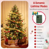 6/7/8 英尺预照明人造铰链圣诞树，带 778/1480 PVC 和 PE 树枝尖 -L 6/7/8 FT Pre-Lit Artificial Hinged Xmas Tree with 778/1480 PVC and PE Branch Tips-L