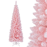 6 英尺人造粉色圣诞树，带 460 个树枝尖，适合度假 6 FT Artificial Pink Christmas Tree with 460 Branch Tips for Holiday