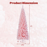 6 英尺人造粉色圣诞树，带 460 个树枝尖，适合度假 6 FT Artificial Pink Christmas Tree with 460 Branch Tips for Holiday