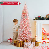 6 英尺人造粉色圣诞树，带 460 个树枝尖，适合度假 6 FT Artificial Pink Christmas Tree with 460 Branch Tips for Holiday