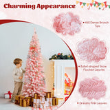 6 英尺人造粉色圣诞树，带 460 个树枝尖，适合度假 6 FT Artificial Pink Christmas Tree with 460 Branch Tips for Holiday