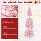 6 英尺人造粉色圣诞树，带 460 个树枝尖，适合度假 6 FT Artificial Pink Christmas Tree with 460 Branch Tips for Holiday