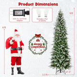 6/7.5/9 英尺预亮人造圣诞树雪植铰链 - 9 英尺 6/7.5/9 Feet Pre-Lit Artificial Christmas Tree Snow Flocked Hinged-9 FT