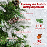 6/7.5/9 英尺预亮人造圣诞树雪植铰链 - 9 英尺 6/7.5/9 Feet Pre-Lit Artificial Christmas Tree Snow Flocked Hinged-9 FT