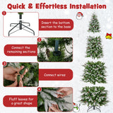 6/7.5/9 英尺预亮人造圣诞树雪植铰链 - 9 英尺 6/7.5/9 Feet Pre-Lit Artificial Christmas Tree Snow Flocked Hinged-9 FT