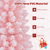 8 英尺雪绒人造粉色圣诞树，带 1000 个树枝尖 - 8 英尺 8 Feet Snow Flocked Artificial Pink Xmas Tree with 1000 Branch Tips-8 ft