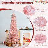 8 英尺雪绒人造粉色圣诞树，带 1000 个树枝尖 - 8 英尺 8 Feet Snow Flocked Artificial Pink Xmas Tree with 1000 Branch Tips-8 ft