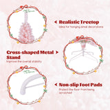 8 英尺雪绒人造粉色圣诞树，带 1000 个树枝尖 - 8 英尺 8 Feet Snow Flocked Artificial Pink Xmas Tree with 1000 Branch Tips-8 ft