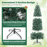 6.5 英尺预亮蓝色人造圣诞树超薄，带 9 种照明模式 - 6.5 英尺 6.5 Feet Pre-Lit Blue Artificial Christmas Tree Slim with 9 Lighting Modes-6.5 ft