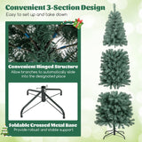 7.5 英尺预亮蓝色人造圣诞树超薄，带 9 种照明模式 - 7.5 英尺 7.5 Feet Pre-Lit Blue Artificial Christmas Tree Slim with 9 Lighting Modes-7.5 ft