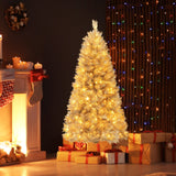 带树枝尖和暖白色 LED 灯的人造圣诞树 - 5 英尺 Artificial Xmas Tree with Branch Tips and Warm White LED Lights-5FT