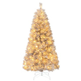 带树枝尖和暖白色 LED 灯的人造圣诞树 - 5 英尺 Artificial Xmas Tree with Branch Tips and Warm White LED Lights-5FT