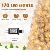 带树枝尖和暖白色 LED 灯的人造圣诞树 - 5 英尺 Artificial Xmas Tree with Branch Tips and Warm White LED Lights-5FT