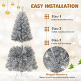 带树枝尖和暖白色 LED 灯的人造圣诞树 - 5 英尺 Artificial Xmas Tree with Branch Tips and Warm White LED Lights-5FT