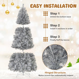 带树枝尖和暖白色 LED 灯的人造圣诞树 - 7 英尺 Artificial Xmas Tree with Branch Tips and Warm White LED Lights-7FT