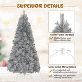 带树枝尖和暖白色 LED 灯的人造圣诞树 - 7 英尺 Artificial Xmas Tree with Branch Tips and Warm White LED Lights-7FT