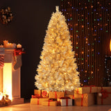 带树枝尖和暖白色 LED 灯的人造圣诞树 - 6 英尺 Artificial Xmas Tree with Branch Tips and Warm White LED Lights-6FT